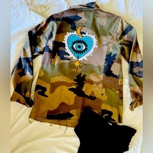 Camo Evil Eye Utility Jacket Sz M
